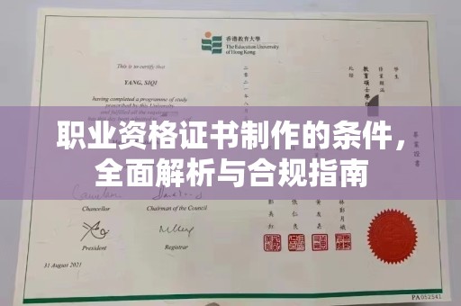 东昌府职业资格证书制作的条件，全面解析与合规指南